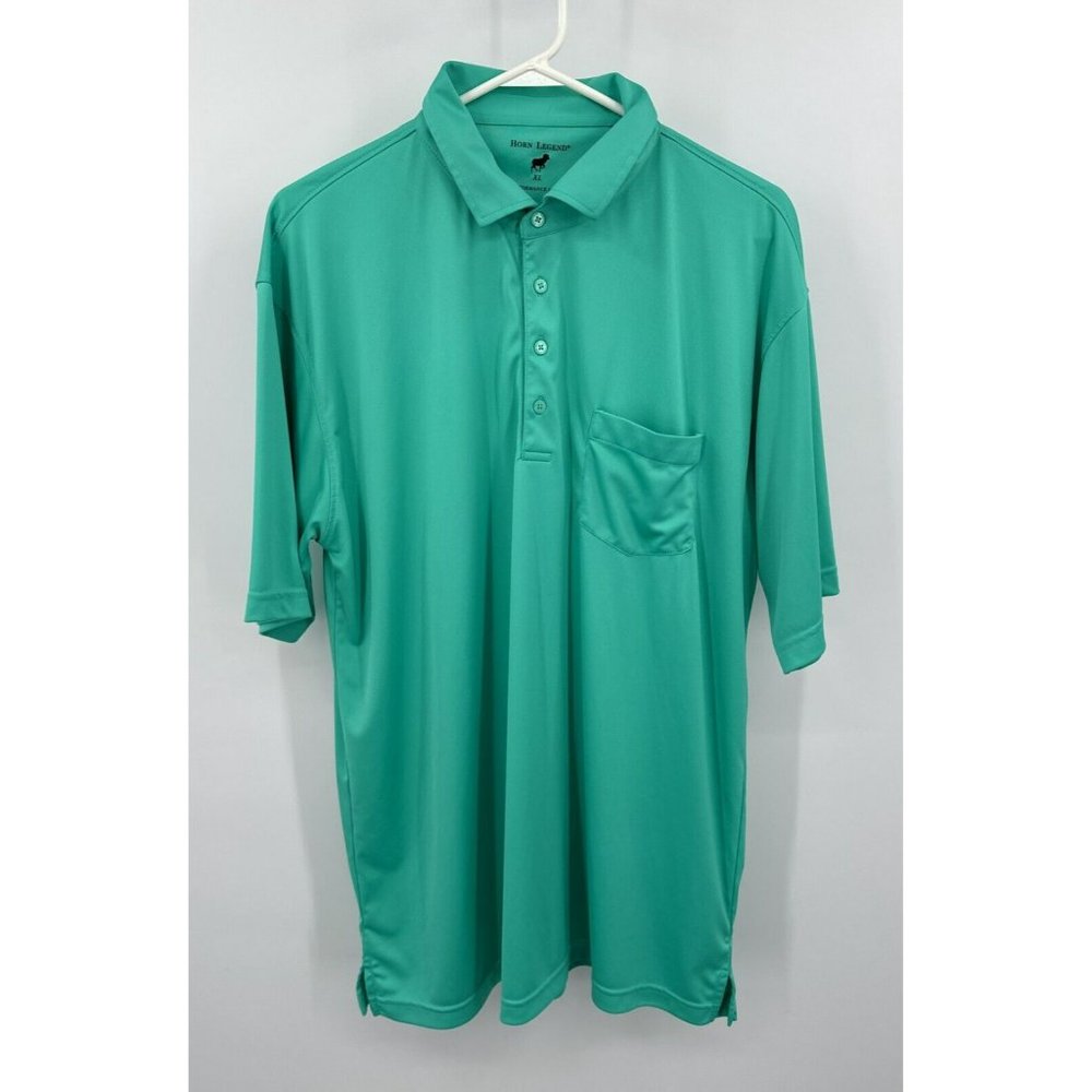 Horn Legend Green Stretch Polo Mens Sz XL‎